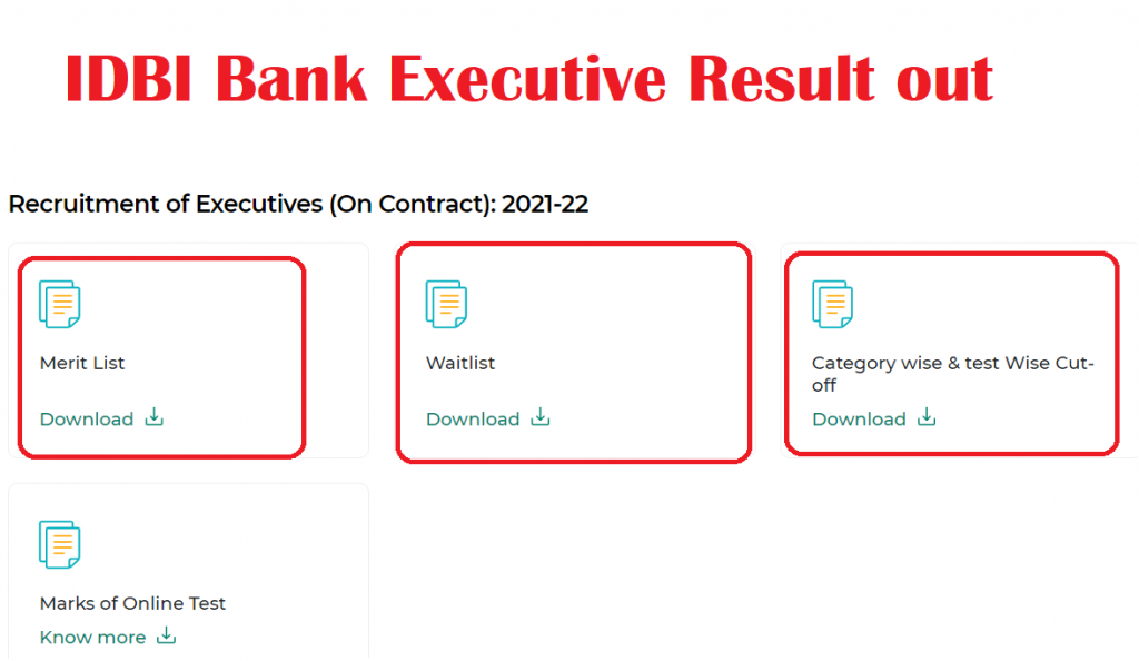 IDBI Bank Executive Result 2024 SOON Check Exam Cut Off Merit List Pdf