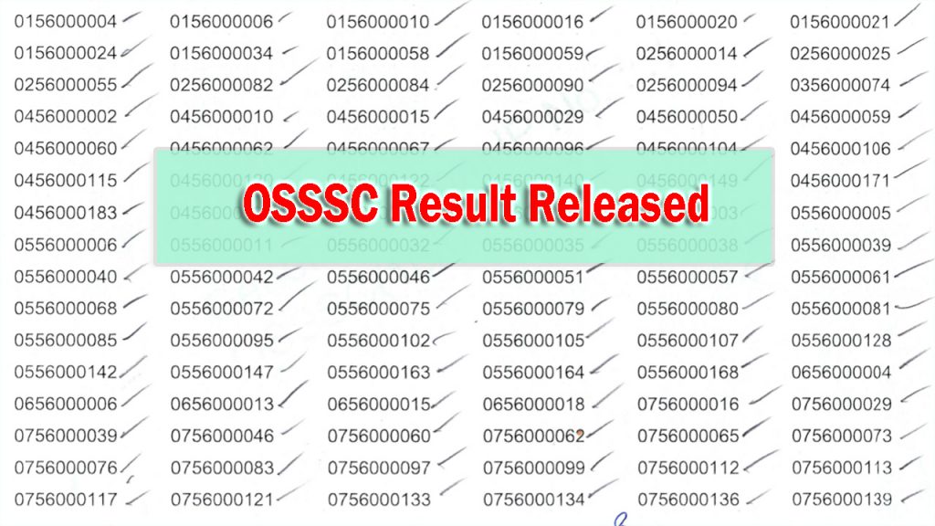 OSSSC Result 2021, osssc pharmacist result, osssc radiographer result, merit list, cut off