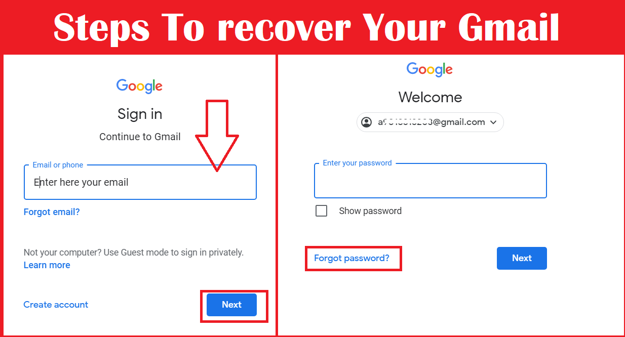 how to forgot gmail id password