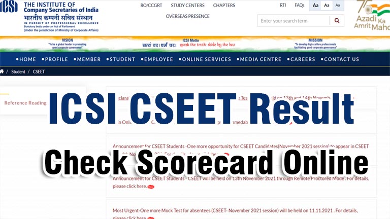 ICSI CSEET Result, CSEET January 2022 result download, January 2022, February 2022, CS Executive exam Result pdf