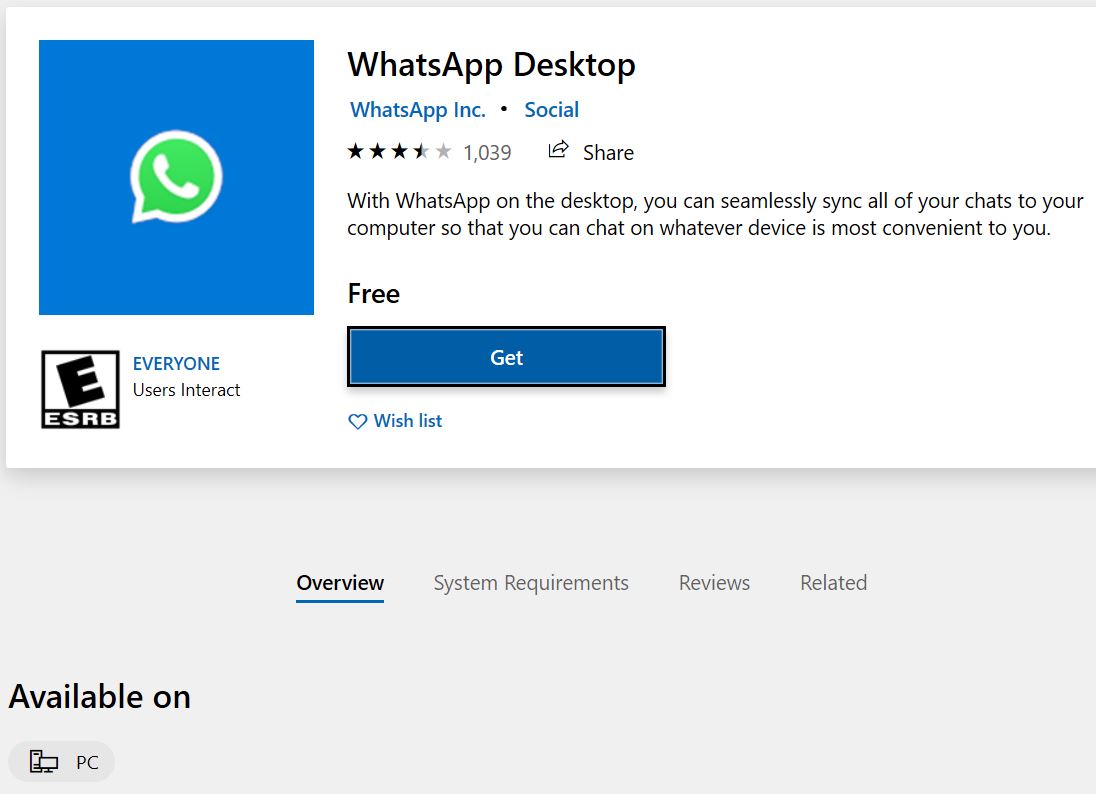 whatsapp for laptop windows 10 download