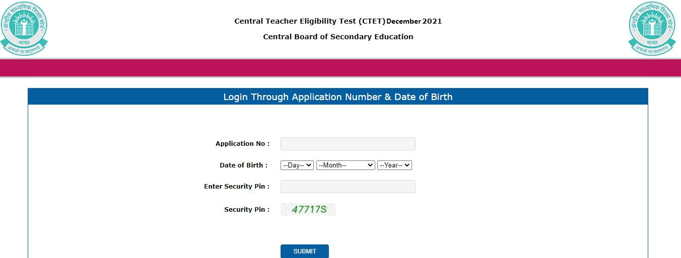 steps to Download cbse ctet 2021 December Admit card