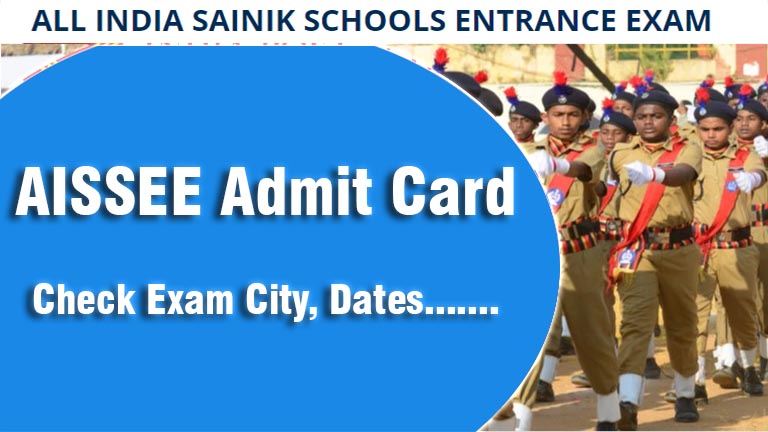 AISSEE Admit card exam city slip, NTA Sainik school Entrance Exam Hall ticket pdf download