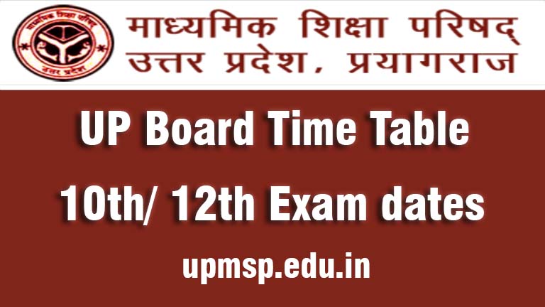 UP Board Time table, UP 10TH Exam dates 2022, UP Board 12th Exam dates 2022, UP Board date sheet 2022 download pdf