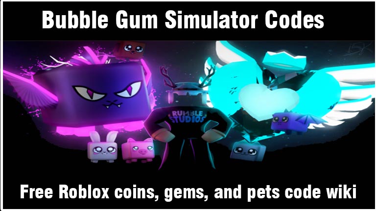 Bubble gum simulator BGS codes, Free coins, gems, pets, luck, hatch speed, vip server, shiny chance, gamepass, hack script