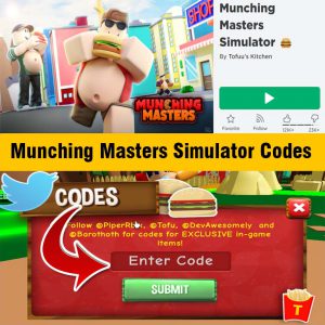 Munching Masters simulator codes roblox, free bits codes, Munching Masters simulator wiki update