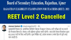 REET 2021 level 2 exam cancelled, BSER REET 2021 Exam cancelled, REET 2021 New exam date 2022, news