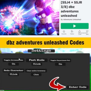 dbz Adventures Unleashed codes wiki