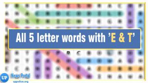 5 Letter Words that Contain E and T in them -Wordle Guide, E and T as the 1st, 2nd, 3rd, 4th, 5th letter