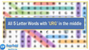 5 Letter Words with URG in the middle -Wordle guide, U as the second letter, R as the third or middle letter, G as the fourth letter