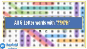5 Letter words ending with H and N in the middle -Wordle Guide, N as the Third or middle letter, H as the last letter