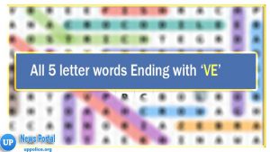 5 letter words Ending with VE -Wordle Guide, V as the fourth letter, E as the fifth letter