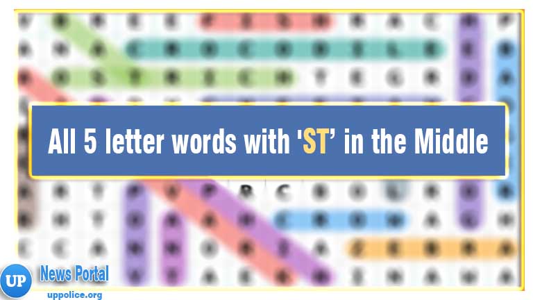 5 letter words with ST in the Middle, s as the third letter, t as the fourth letter, N, A, S, T, Y