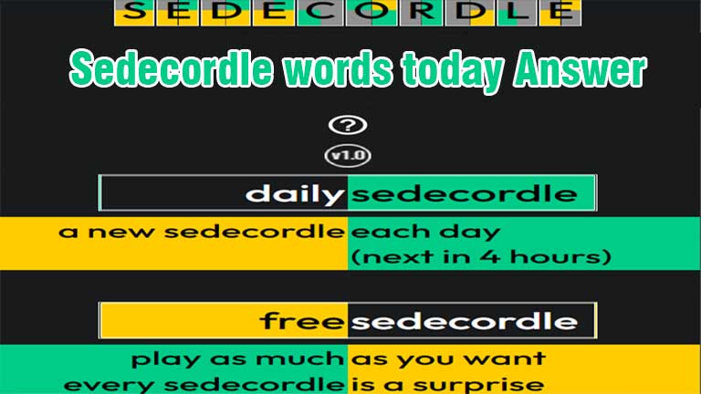 Sedecordle words today Answer, 16 words wordle game
