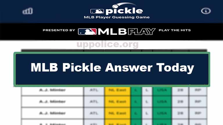 MLB Pickle Answer, MLB Players Guessing Game