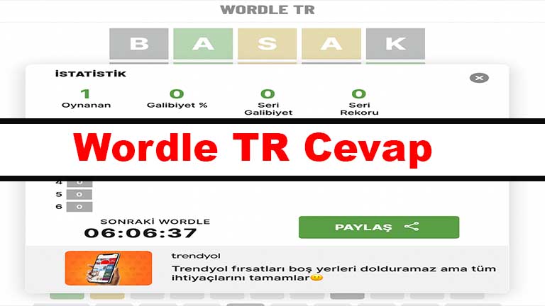 Wordle TR Cevap, Wordle Turkish version 