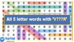 5 letter words starting with V and ending with R List
