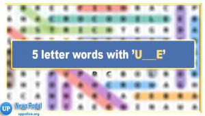 5 letter words starting with 'U' and ending with 'E' - Wordle Guide, U as the first letter, E as the fifth letter