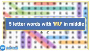 5 letter words with ’MU’ in middle, M AS 2ND U AS 3RD, U AS 3RD M AS 4TH