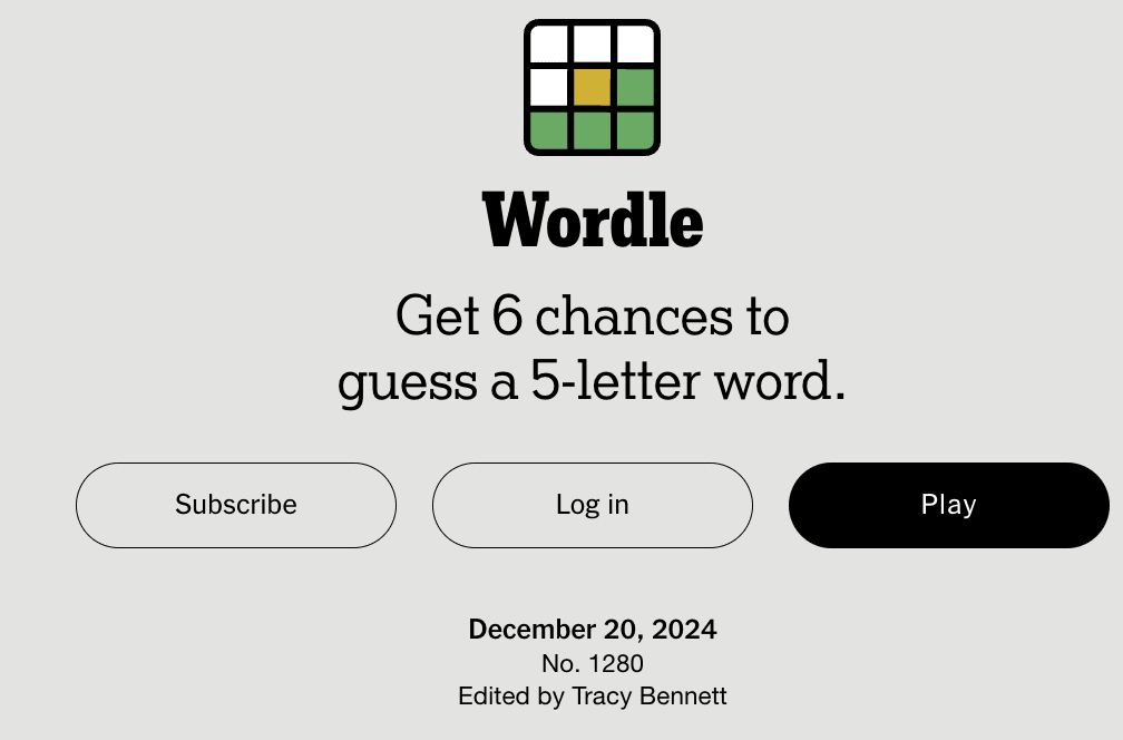 NYTimes Wordle Answer Today 1281 Wordle December 20, 2024 Saturday